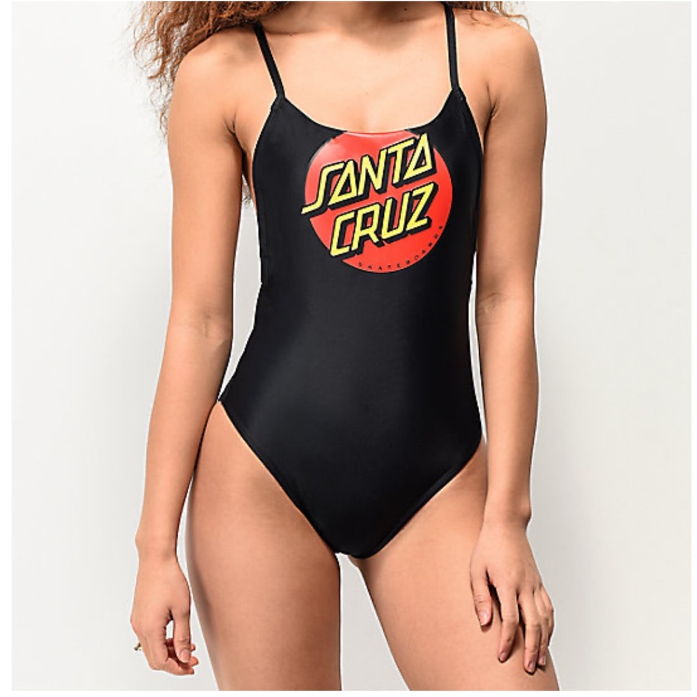 SANTA CRUZ CLASSIC DOT BLACK ONE PIECE SWIMSUIT